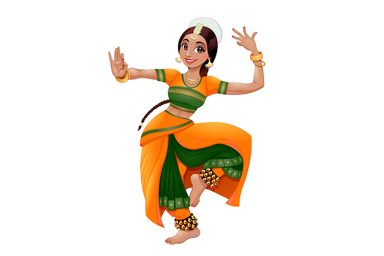 Indian dancer. Cartoon vector isolated character